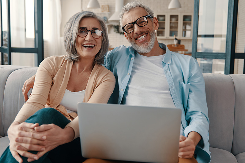 Couple renewing and refinancing their mortgage